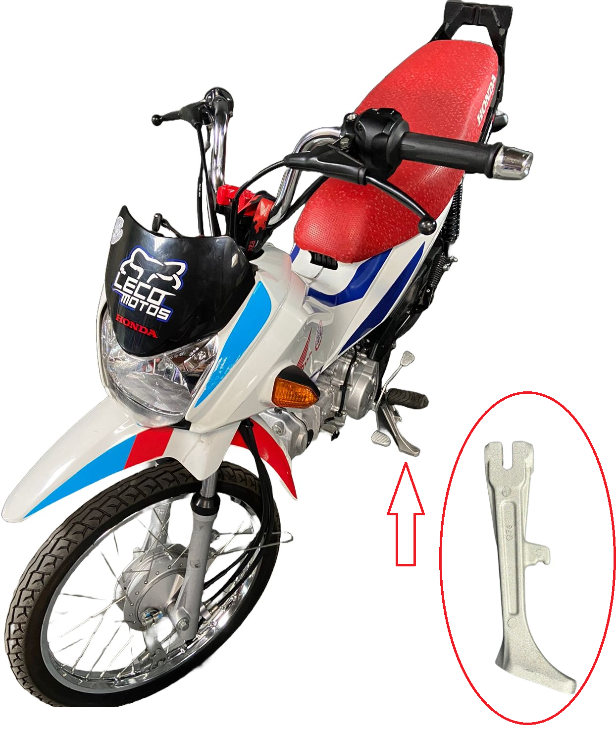 Descanso Lateral Pop 110 Jateado Modelo Tiger 900 G76