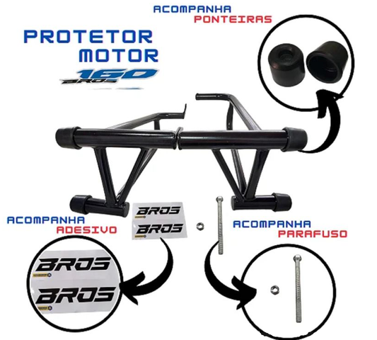 Protetor de Motor Carenagem Grau Wheeling Nxr Bros 160
